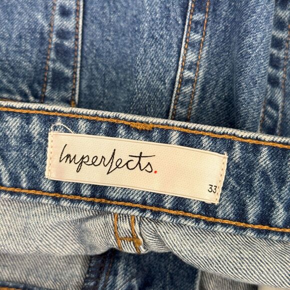 Imperfects Jeans Womens 33 Baggy Wide Leg Flare Loose Relaxed Y2K Cotton USA - Picture 3 of 13